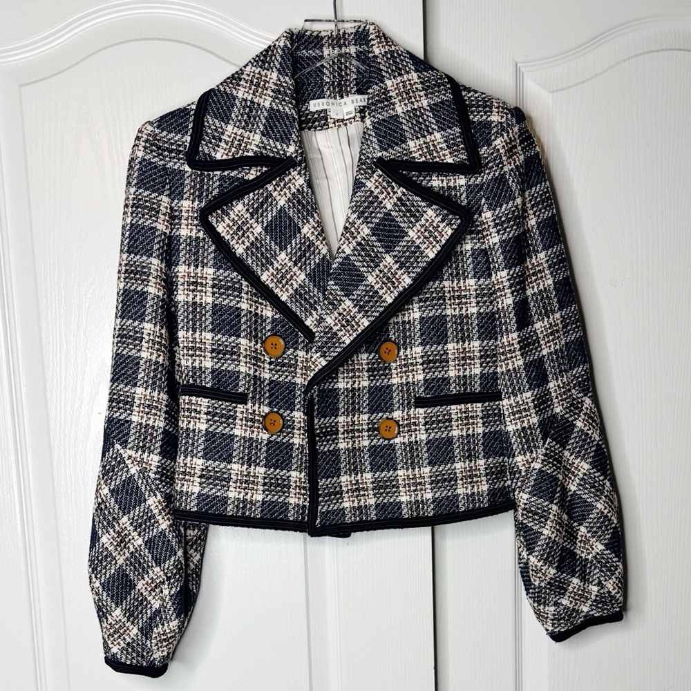 NWOT Veronica Beard Aise Cropped Tweed Jacket – Size 0 - Picture 6 of 14